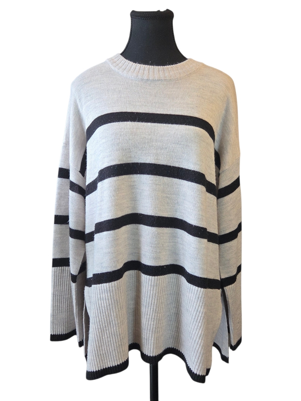 George Cream and Black Striped Sweater Size L - Picture 2 of 5